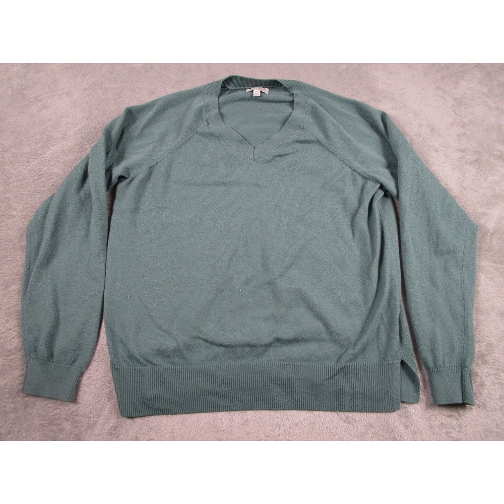 Lucky Brand Sweater Mens Medium Green V Neck Pullover Preppy‎